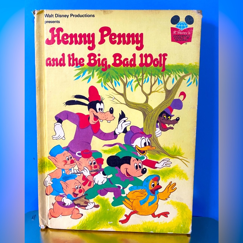 WALT DISNEY PRODUCTIONS HENNY PENNY AND THE BIG BAD WOLF VTG 1978 HARDCOVER BOOK